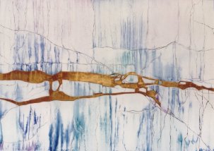 "La traversée en bleu", 92 x 65 cm