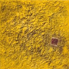 「黄色のモノクロームの表面」、45 x 45 cm