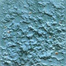 「コエールルム色の青いモノクロームの表面」 50 x 50 cm